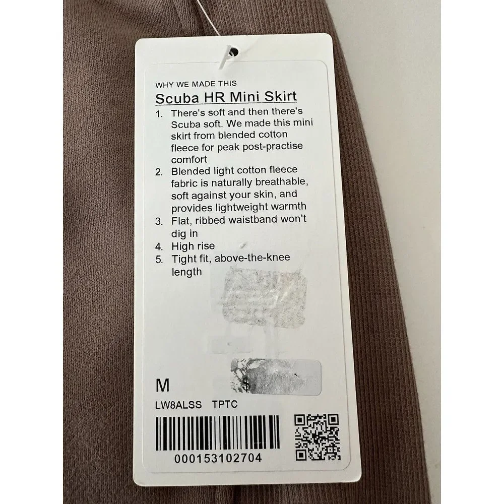 NWT Lululemon Scuba HR‎ Mini Skirt M Taupetastic Post Practice Casual Stretch